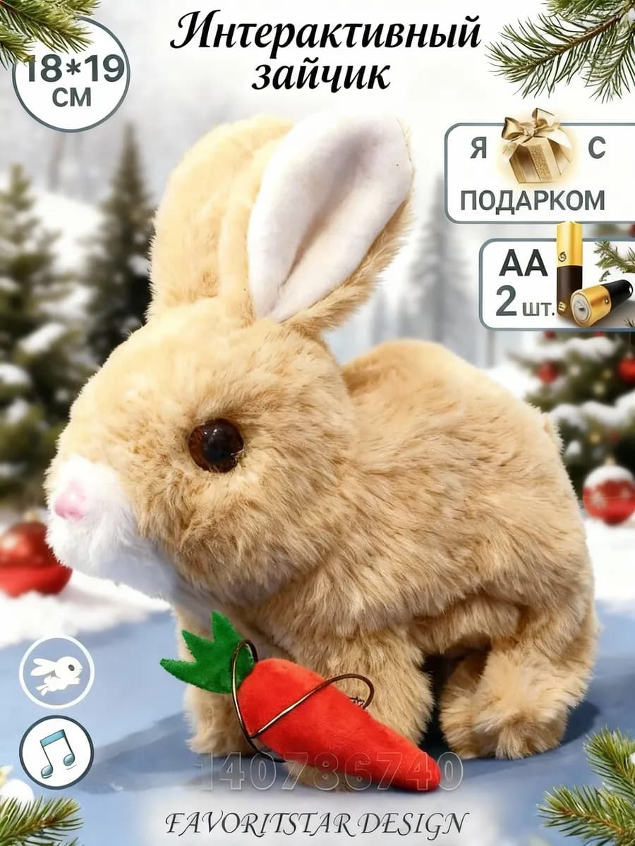 Игрушка зайчик прыгающий интерактивный для малыша