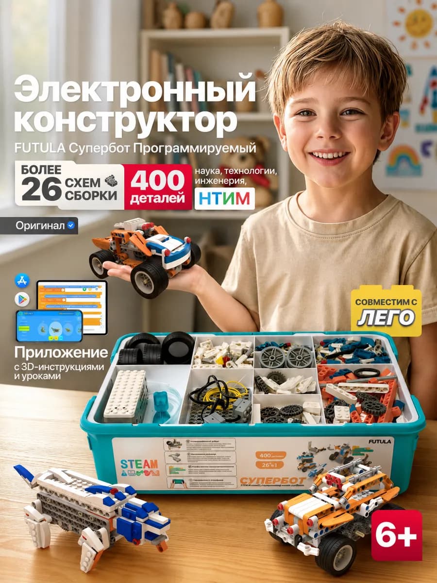 Конструктор для детей развивающий СуперБот