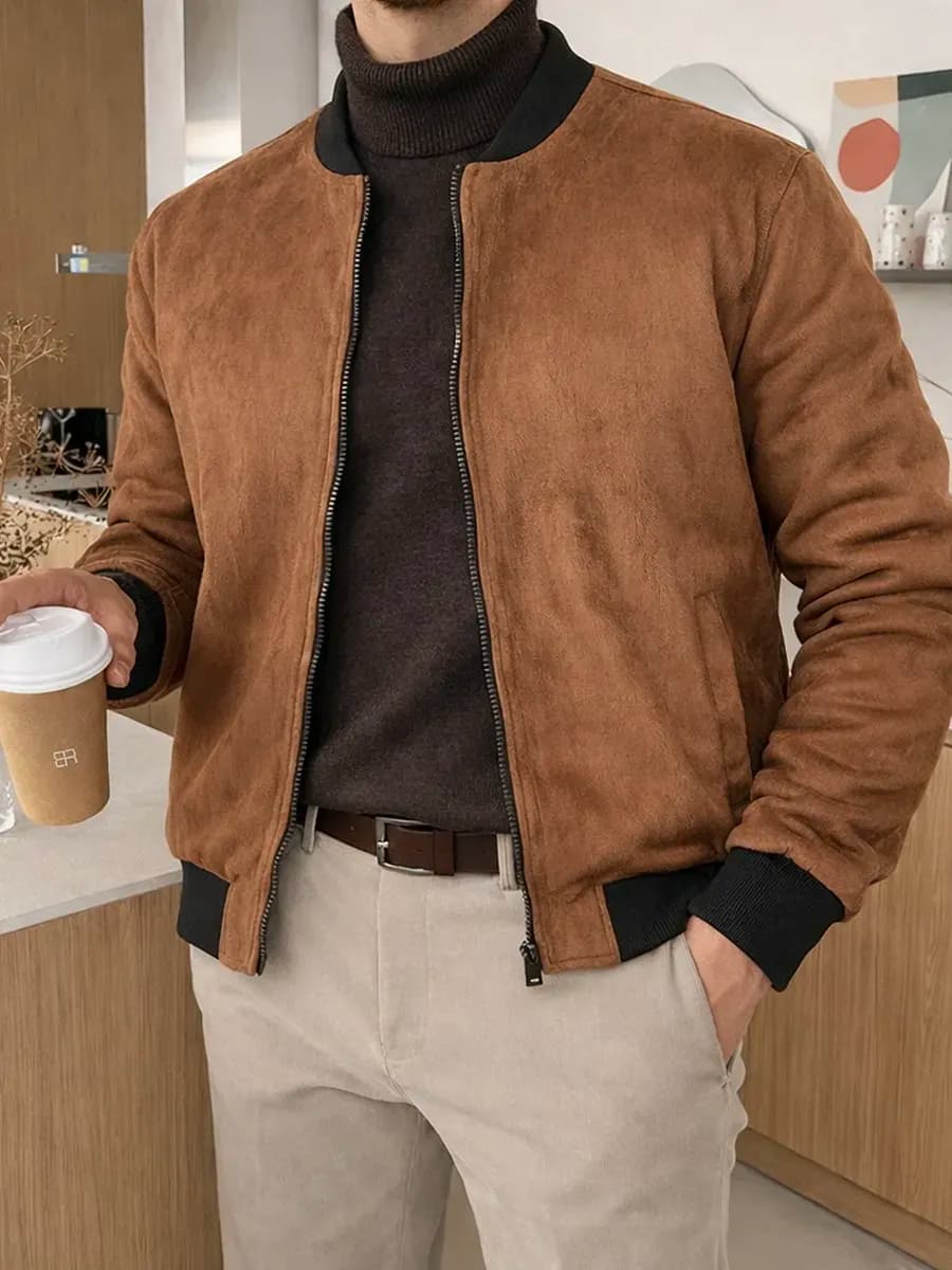 Бомбер куртка демисезонная замшевая