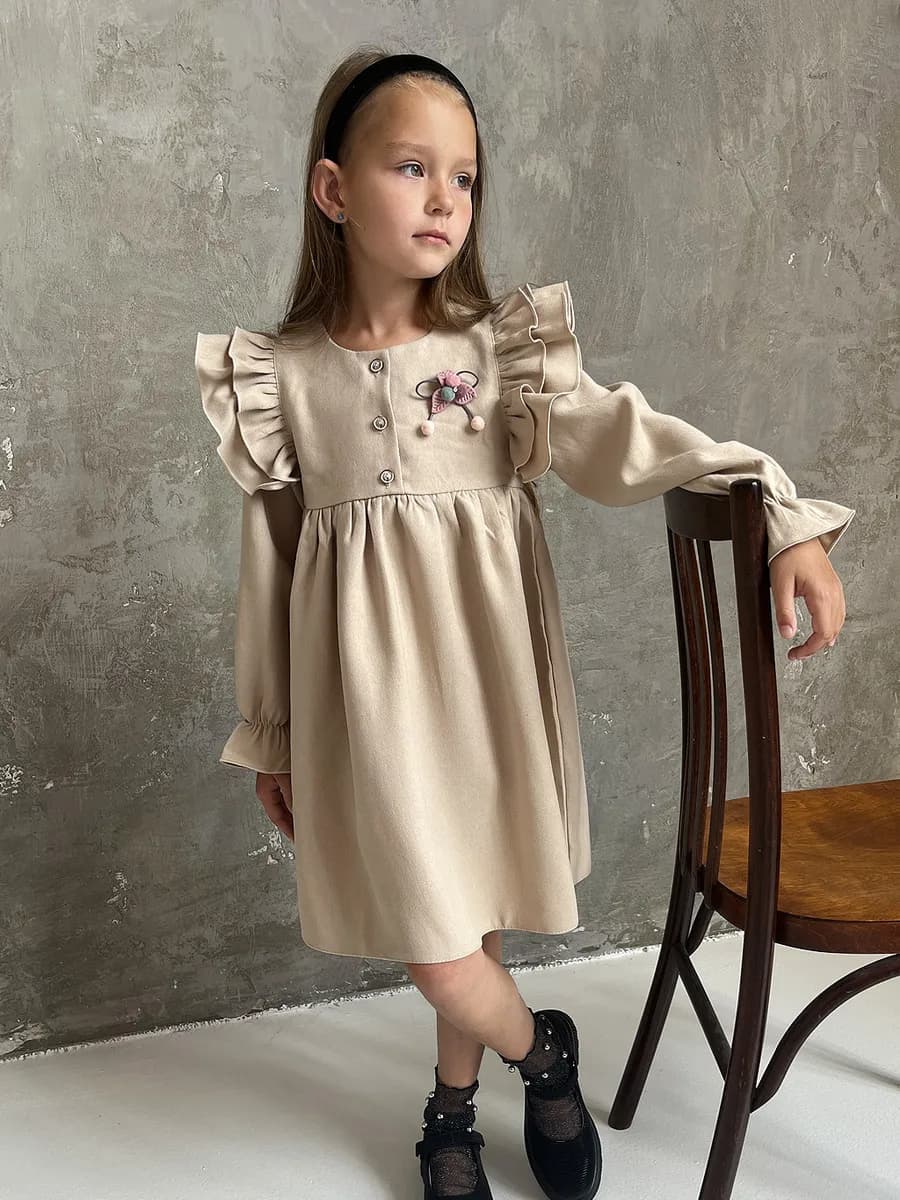 Платье праздничное с длинным рукавом