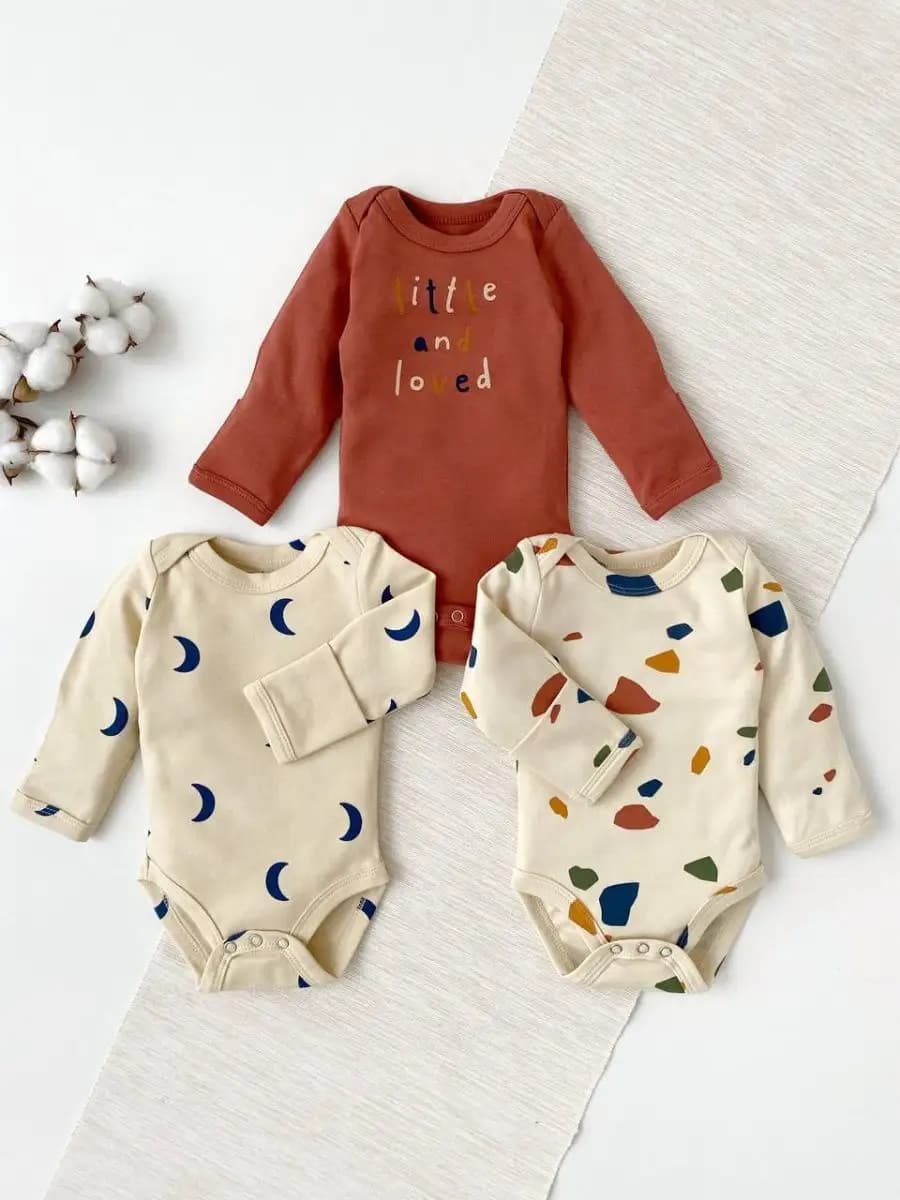 Боди для новорожденных малышей комплект 3шт