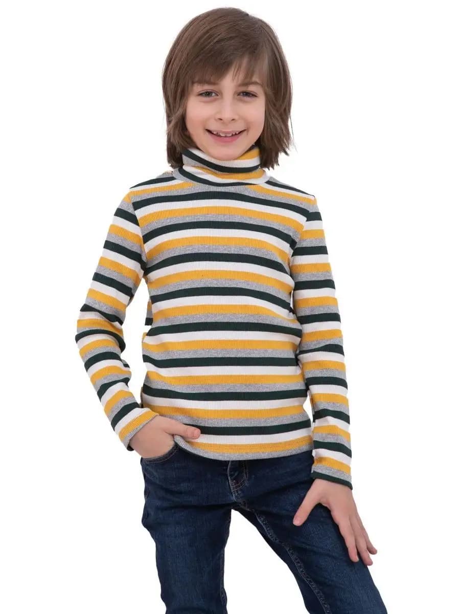 Водолазка детская в полоску для школы хлопок - фото 1