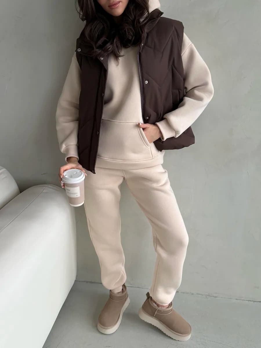 Спортивный костюм теплый оверсайз - фото 1