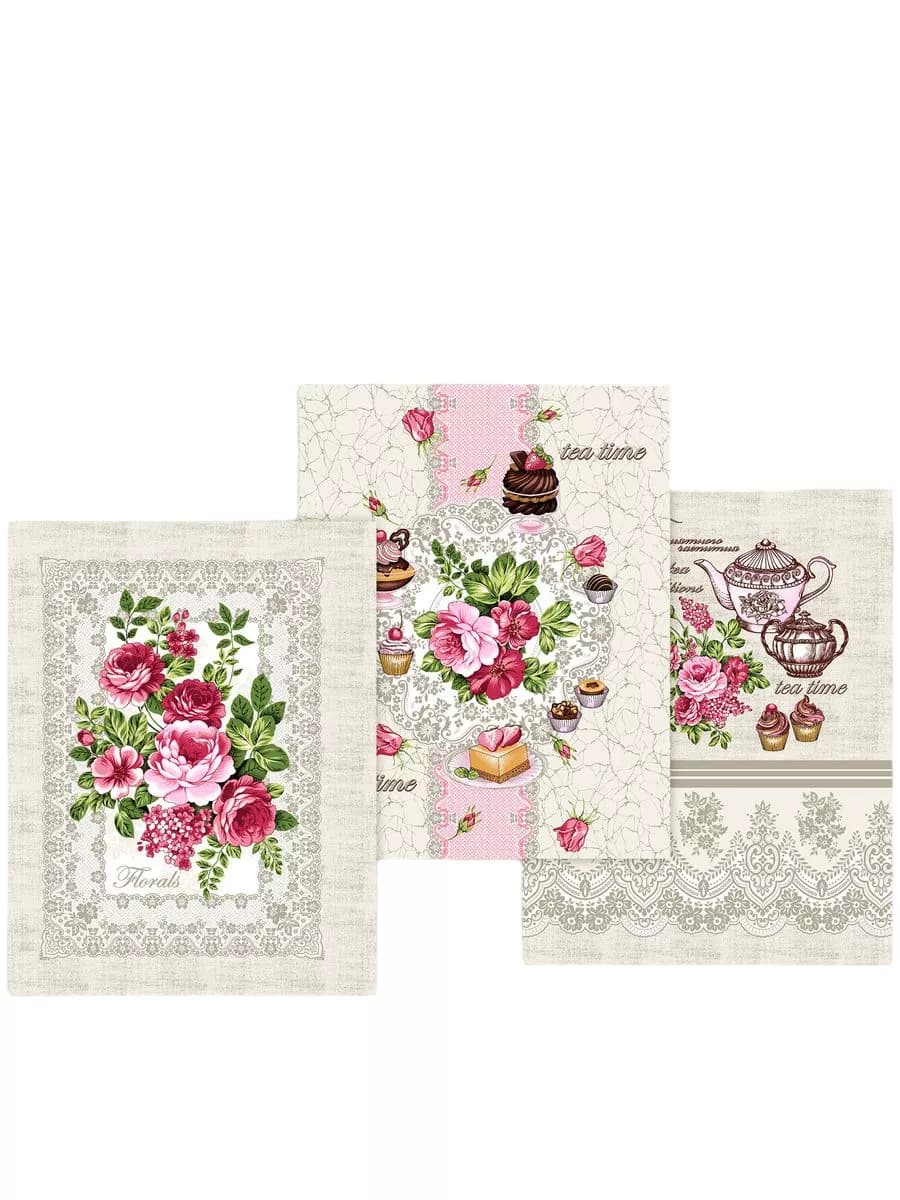 Кухонные полотенца вафельные 3 шт набор - фото 1