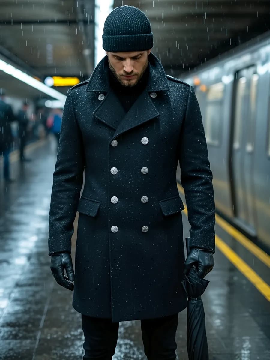 Пальто демисезонное шинель на пуговицах прямое