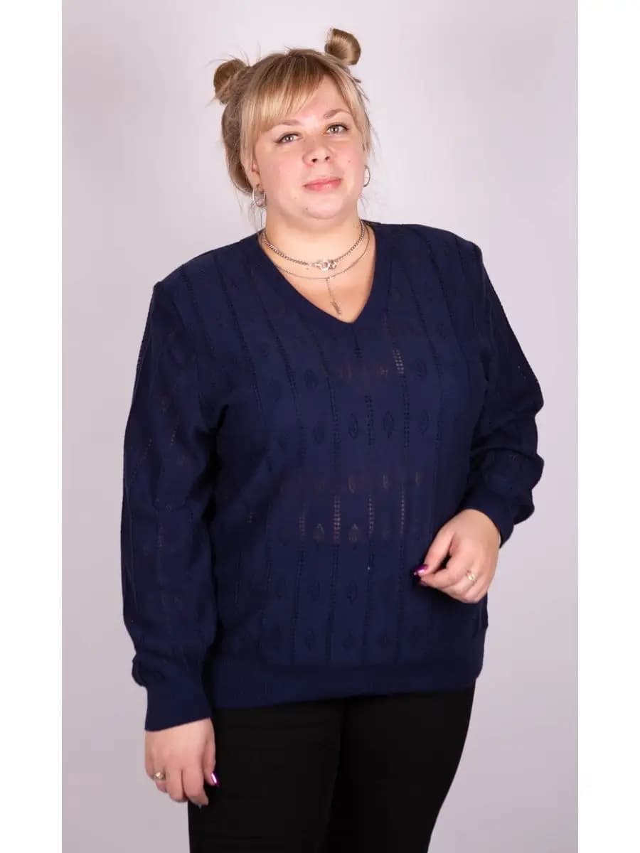 Джемпер пуловер вязаный больших размеров - фото 1