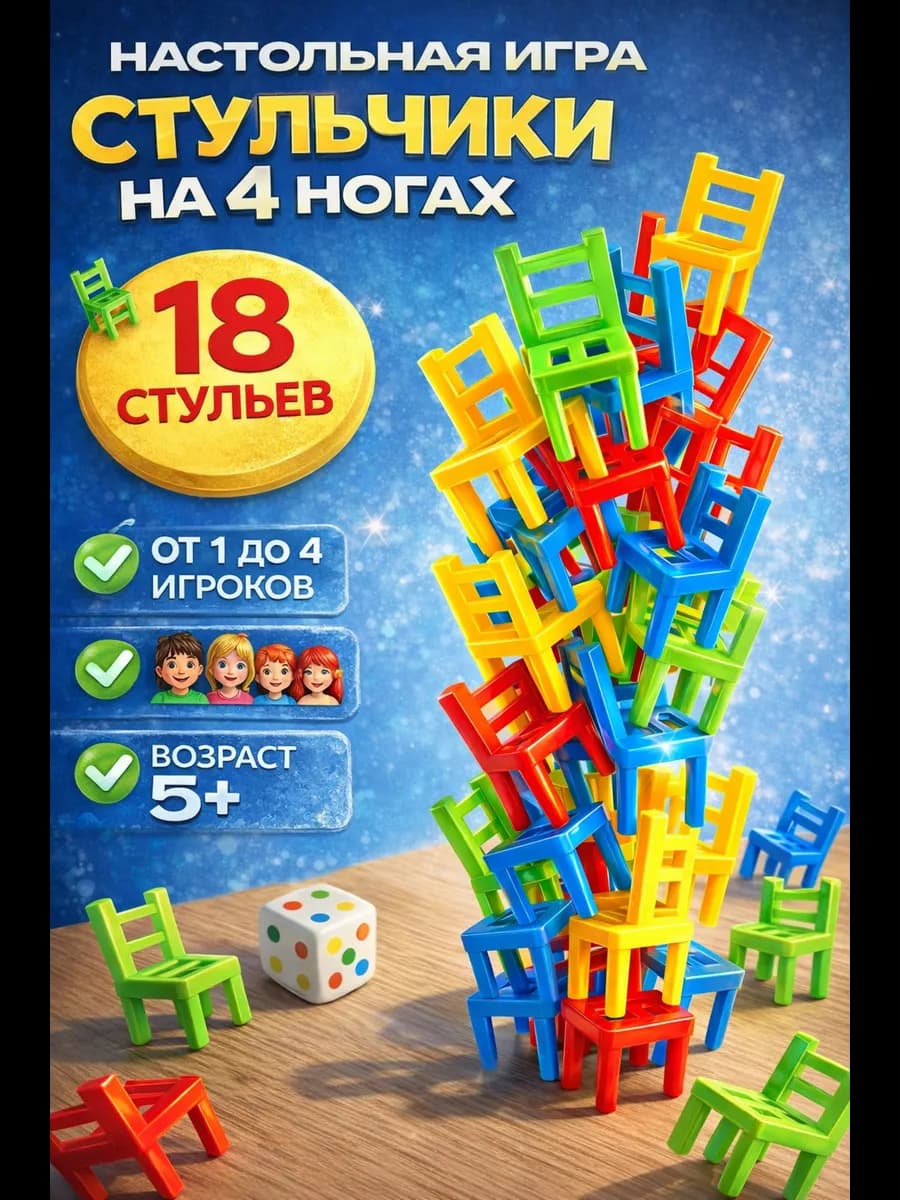 Настольная игра для детей стульчики на 4 ногах развивающая
