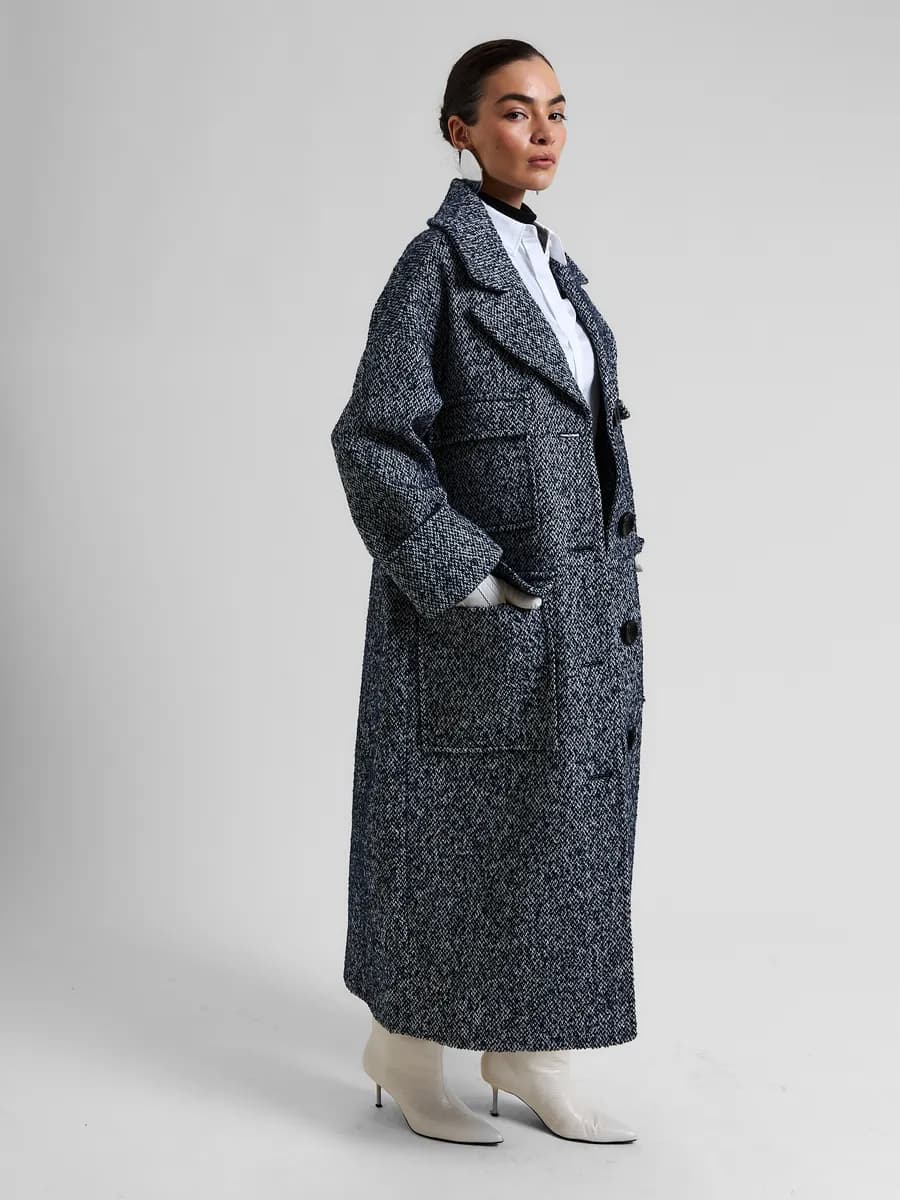 Пальто длинное демисезонное оверсайз