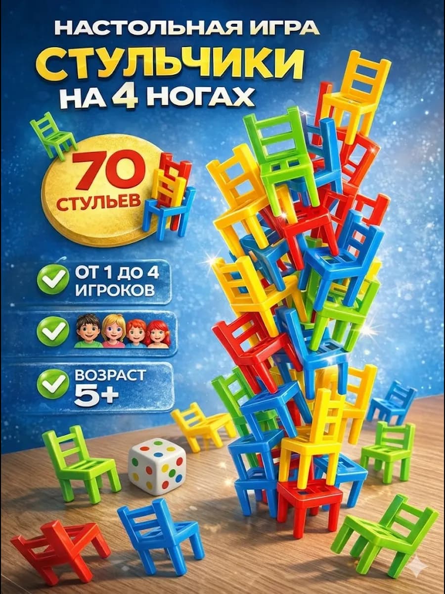 Настольная развивающая игра для детей Стульчики На 4 ногах