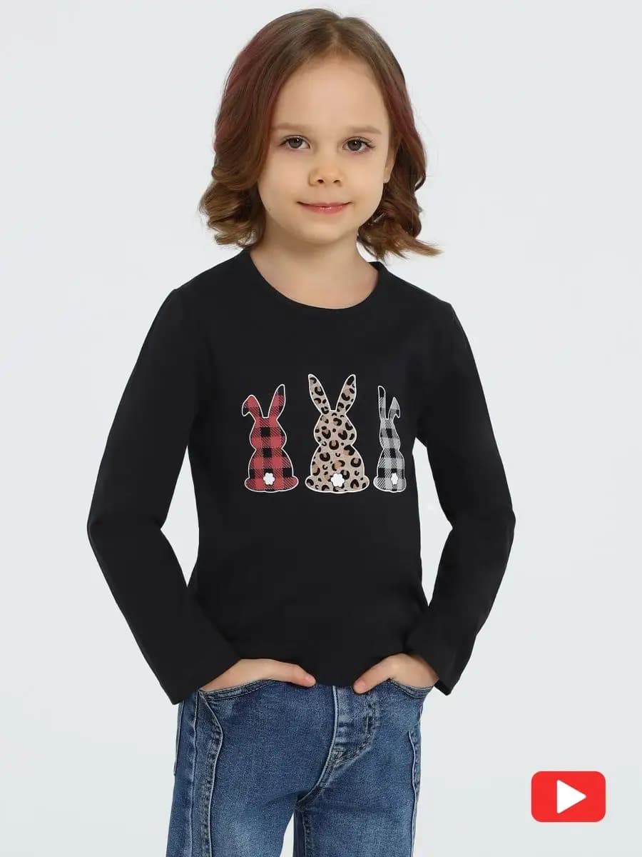 Лонгслив с принтом в садик хлопок 100%