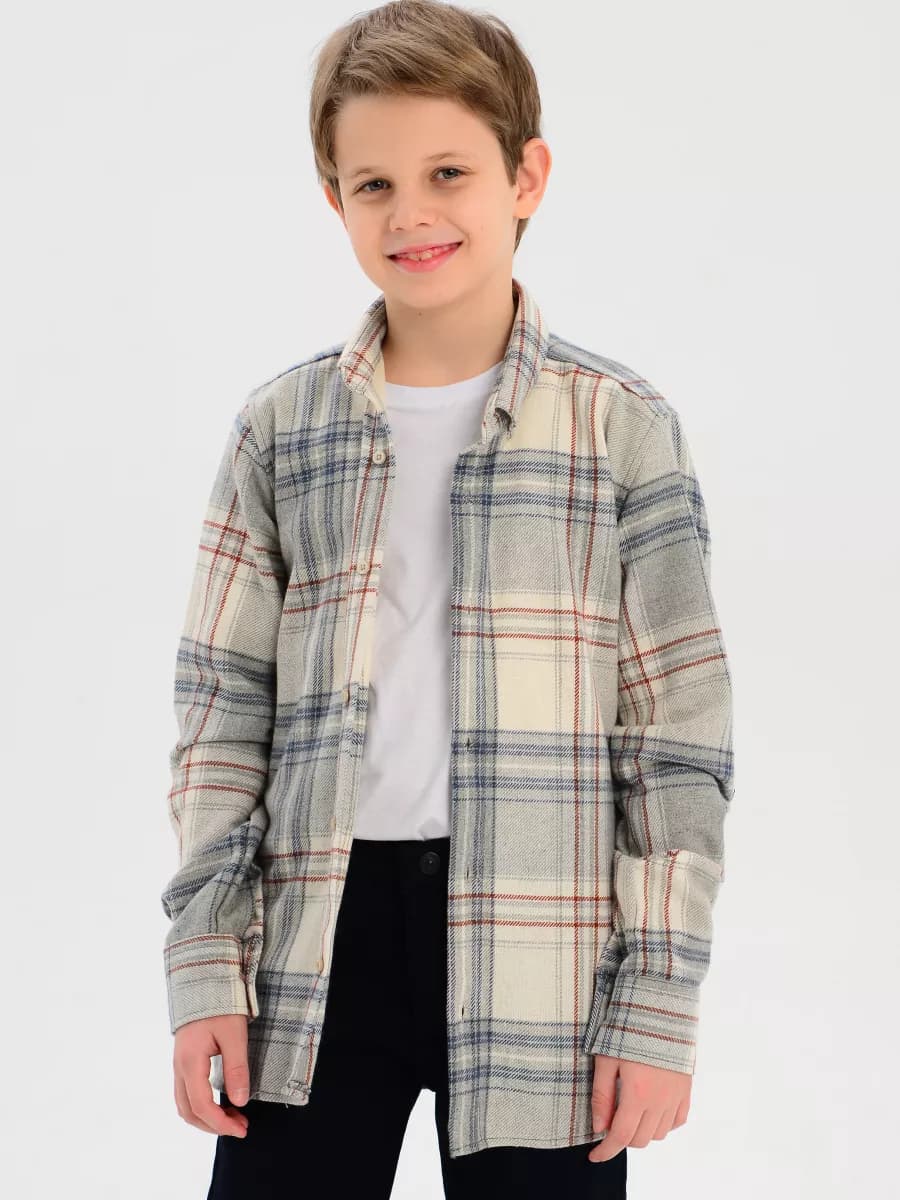 фланелевая рубашка в клетку детская