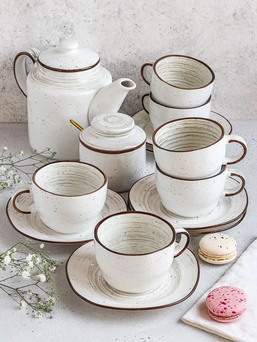 Чайный сервиз на 6 персон 250 мл с чайником 1 л