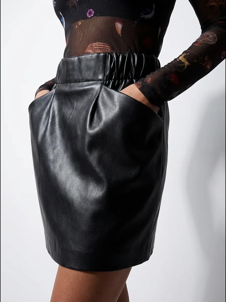 Юбка экокожа большие размеры