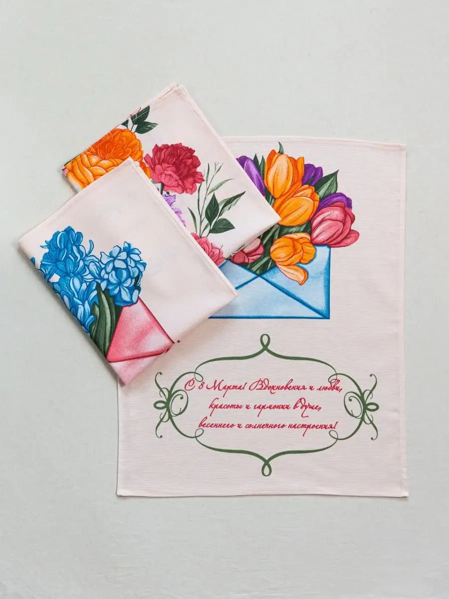 Полотенца кухонные набор 3 шт 60х47 см рогожка