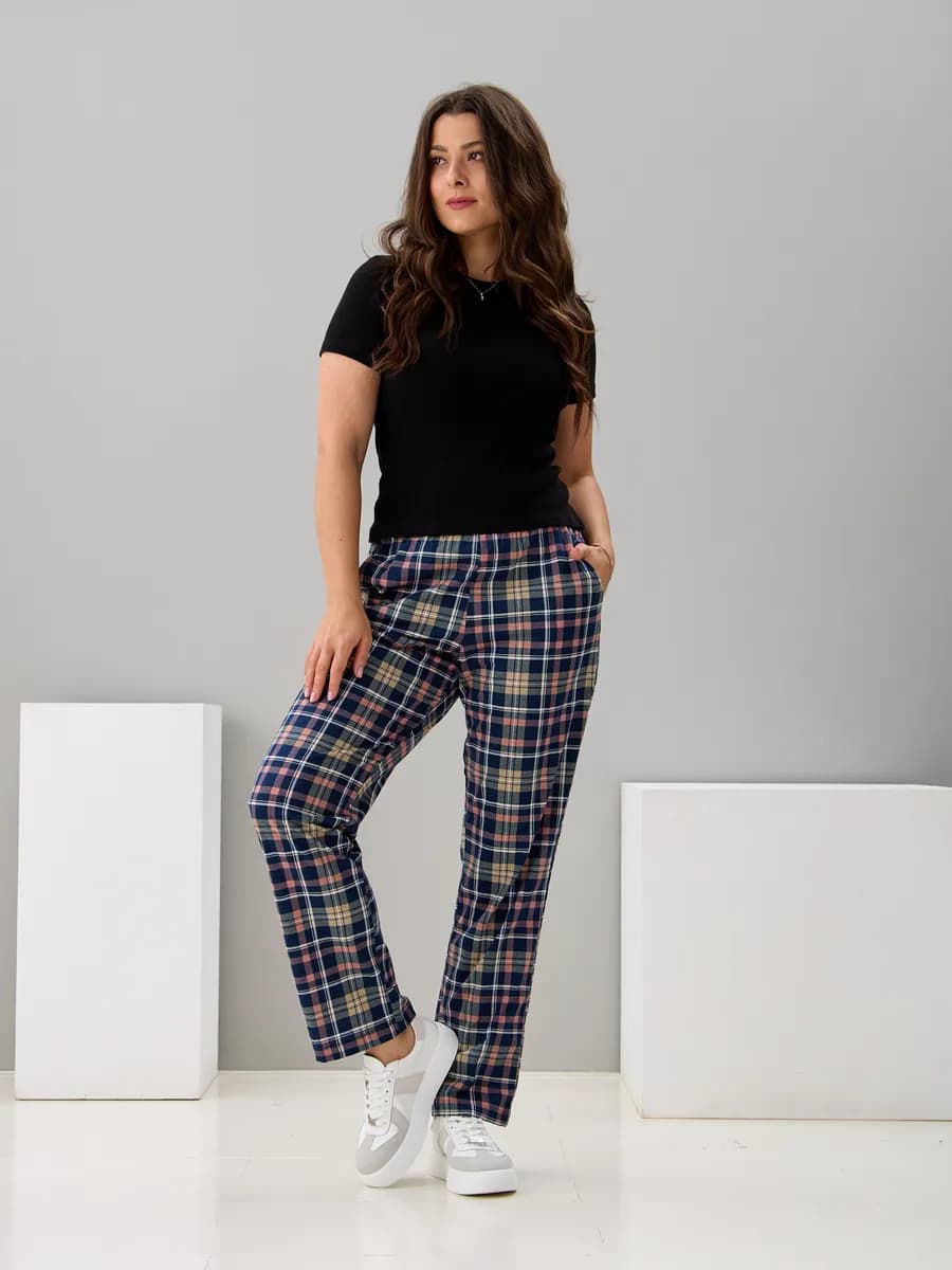 Брюки трикотажные домашние на резинке хлопок большие размеры