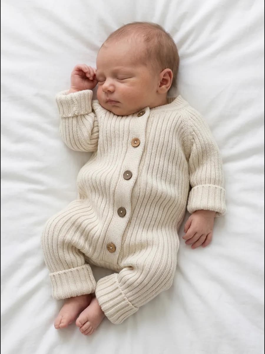 Комбинезон для новорожденных из хлопка на выписку