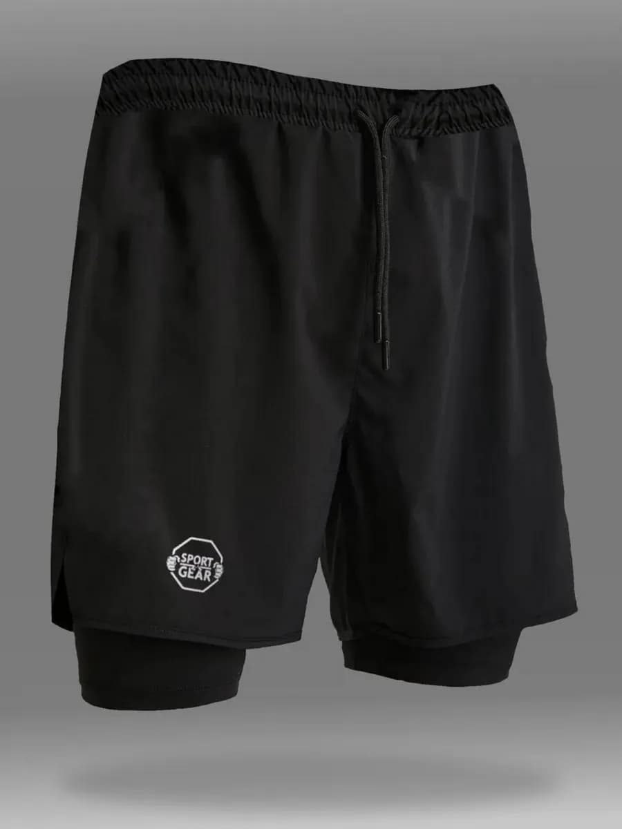 Шорты спортивные с тайтсами для фитнеса и мма