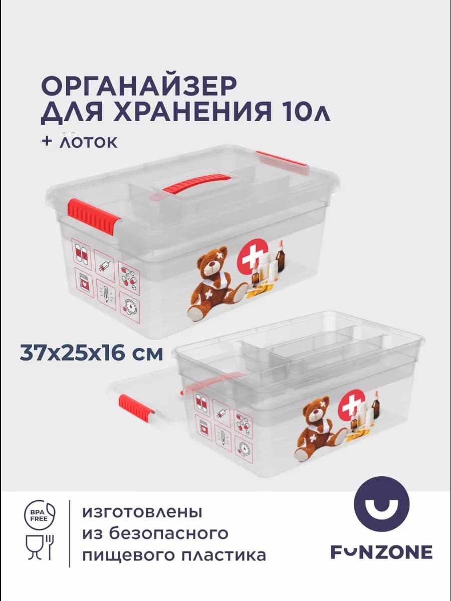 Аптечка домашняя контейнер органайзер для лекарств 10л