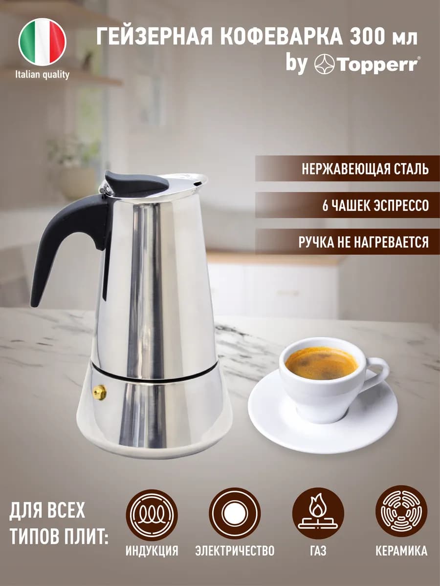 Гейзерная кофеварка для индукционной плиты