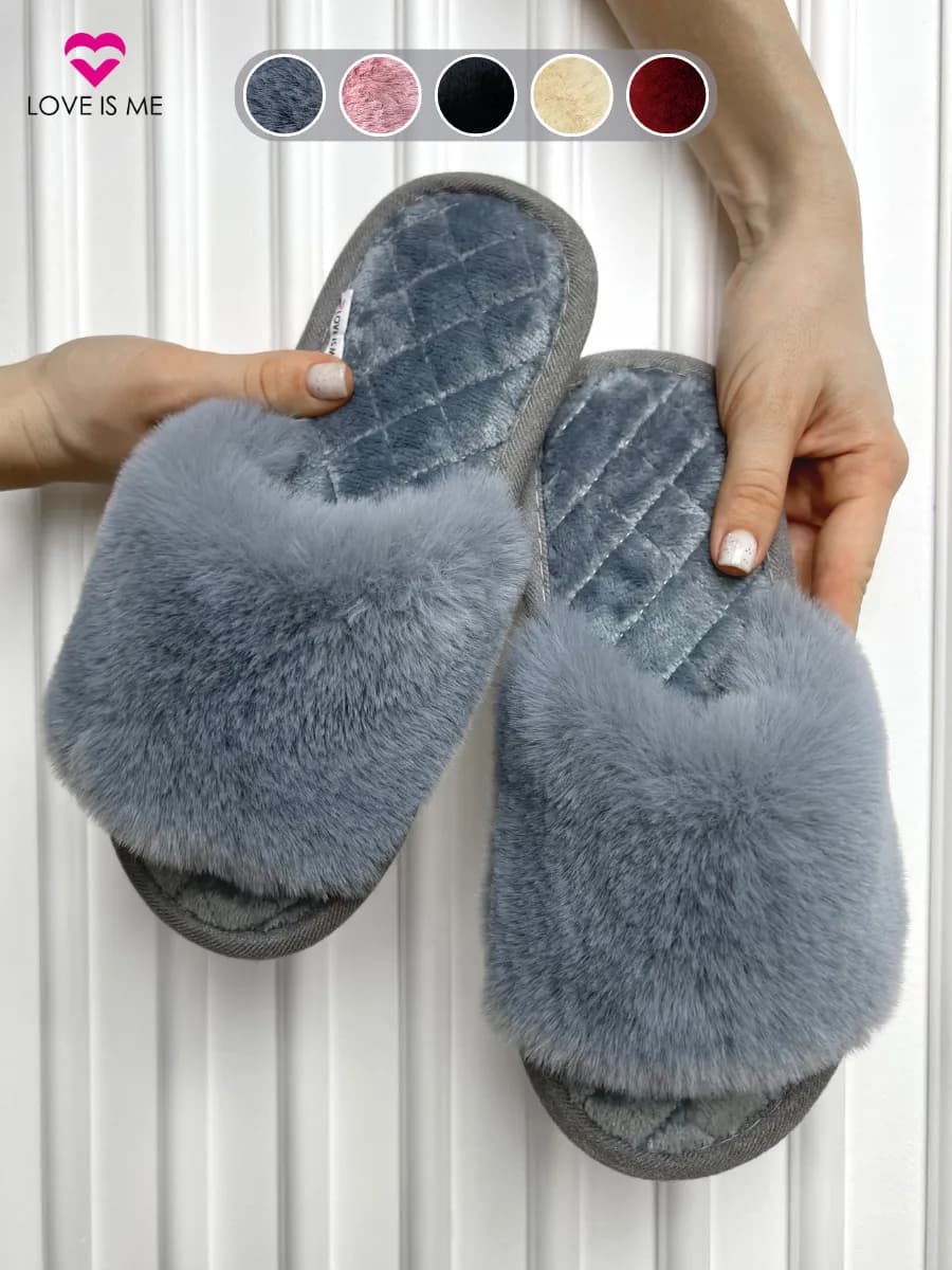 Меховые тапочки домашние