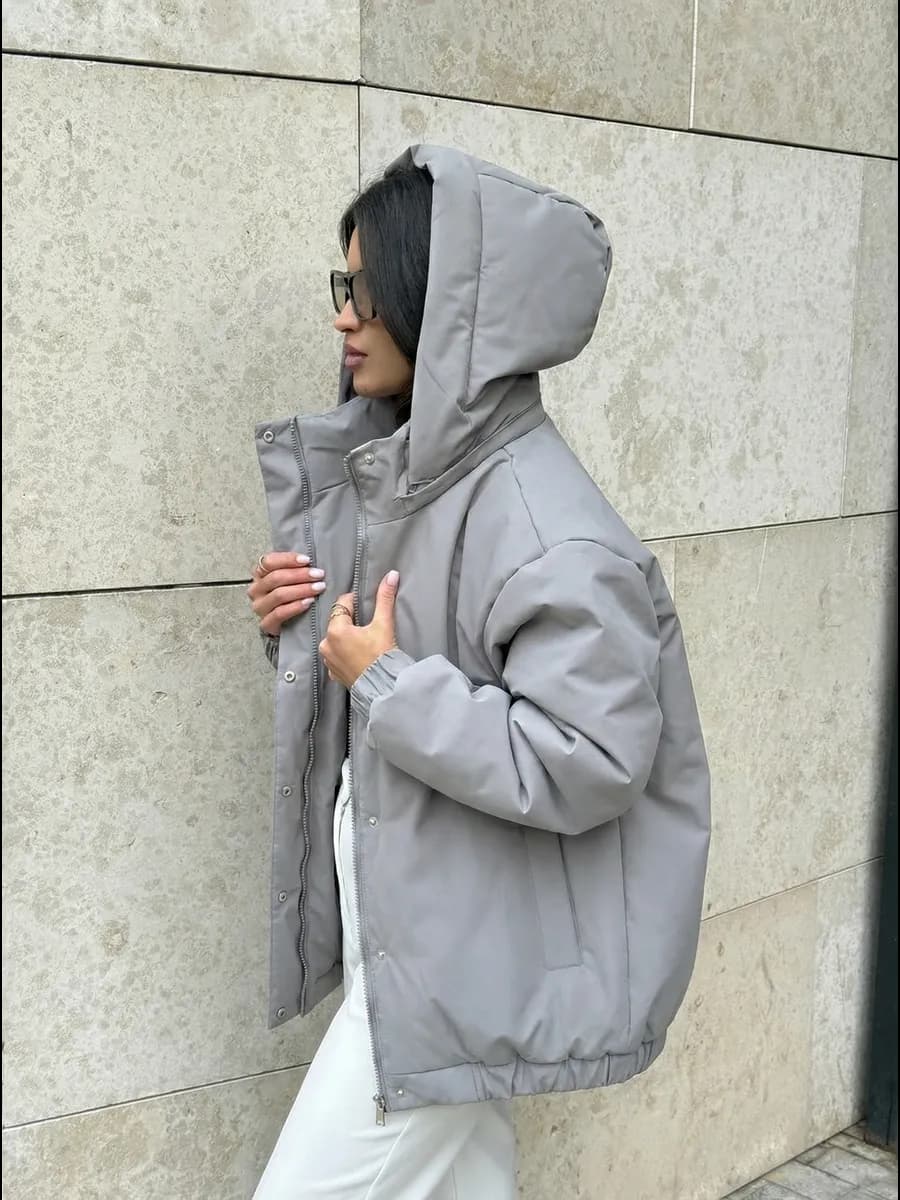 Куртка бомбер оверсайз утепленная