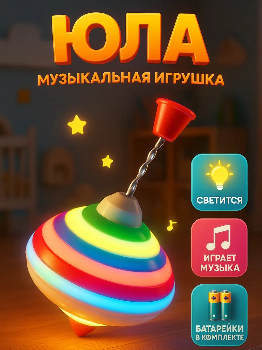 Развивающая игрушка для малышей Юла музыкальная