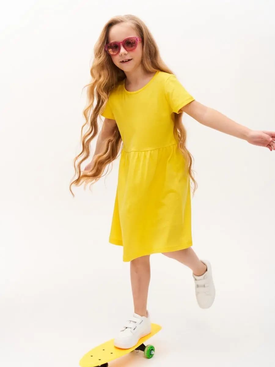 Трикотажное платье для девочки в сад и на прогулку сарафан