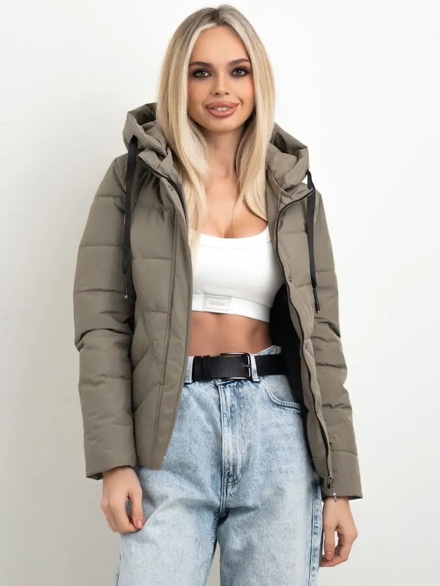 Куртка осенняя короткая с капюшоном