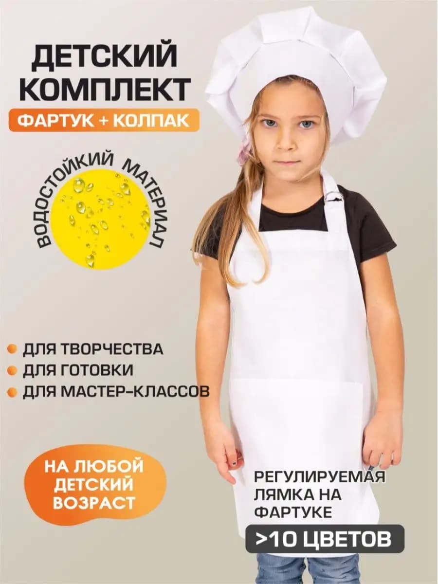 Комплект фартук и колпак
