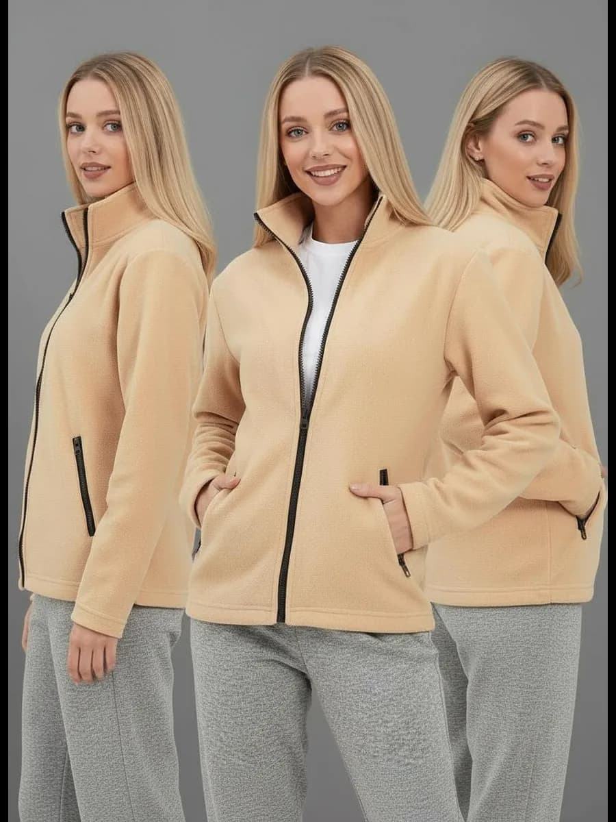 Флисовая кофта на молнии теплая толстовка