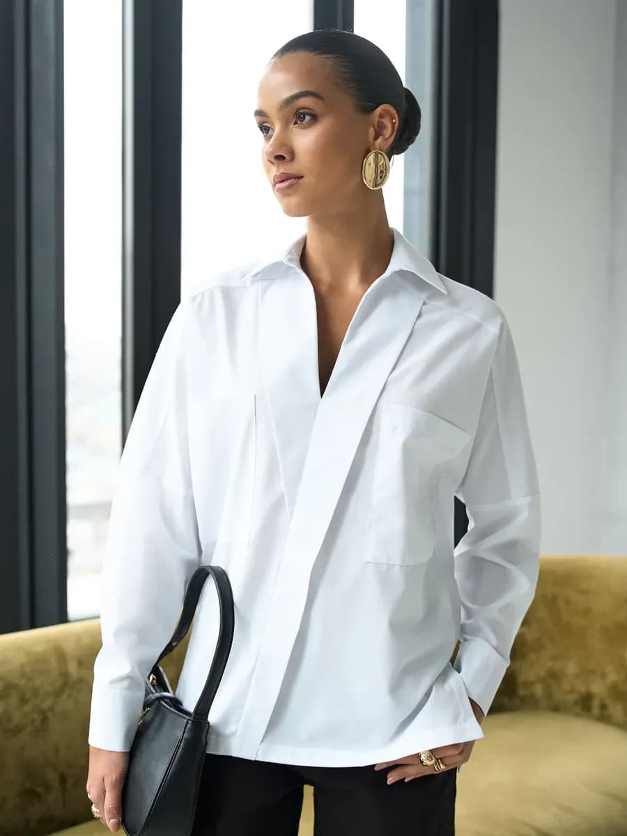 Рубашка блузка офисная из вискозы