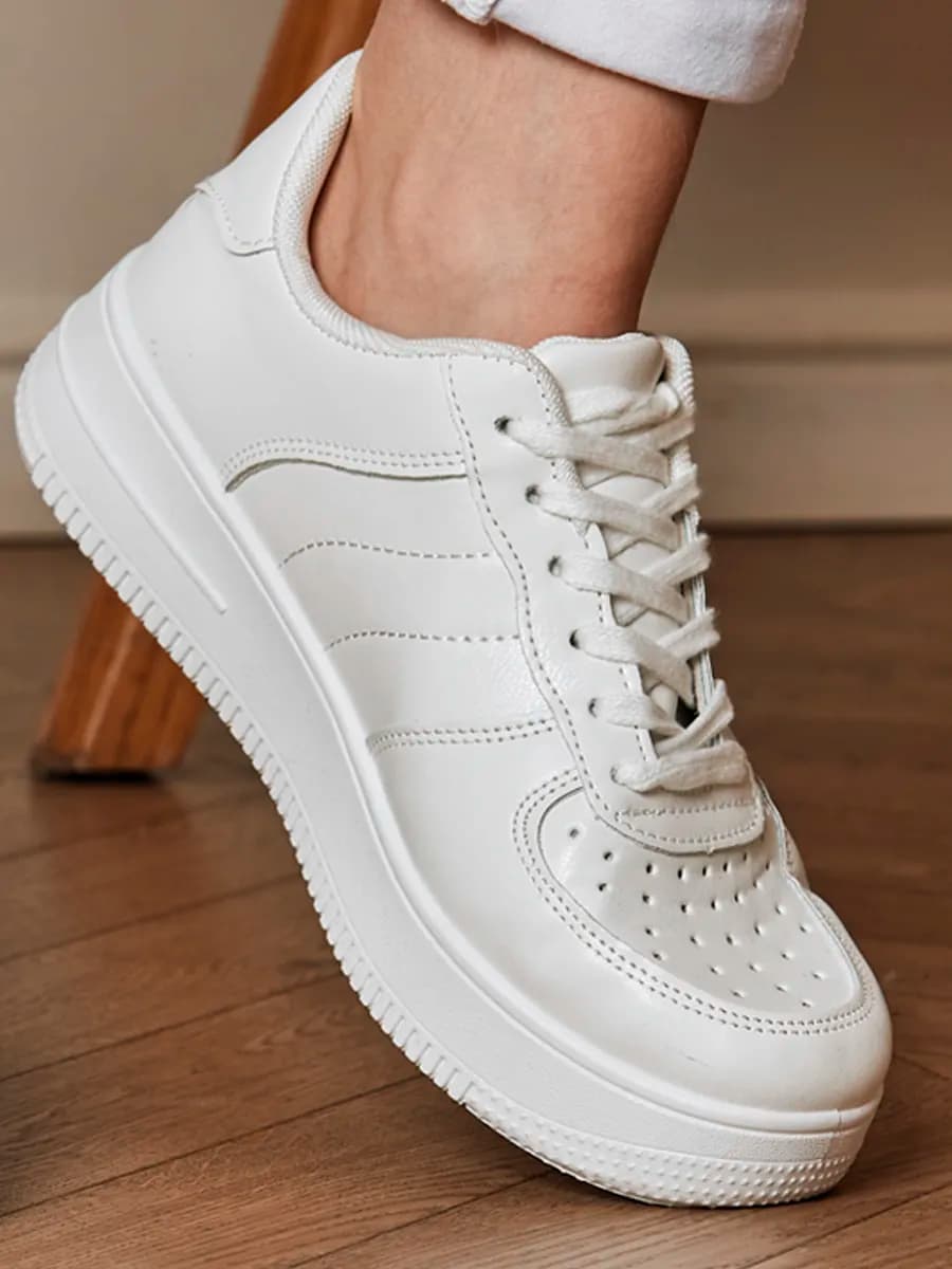 Кроссовки весенние дышащие кожаные - фото 1