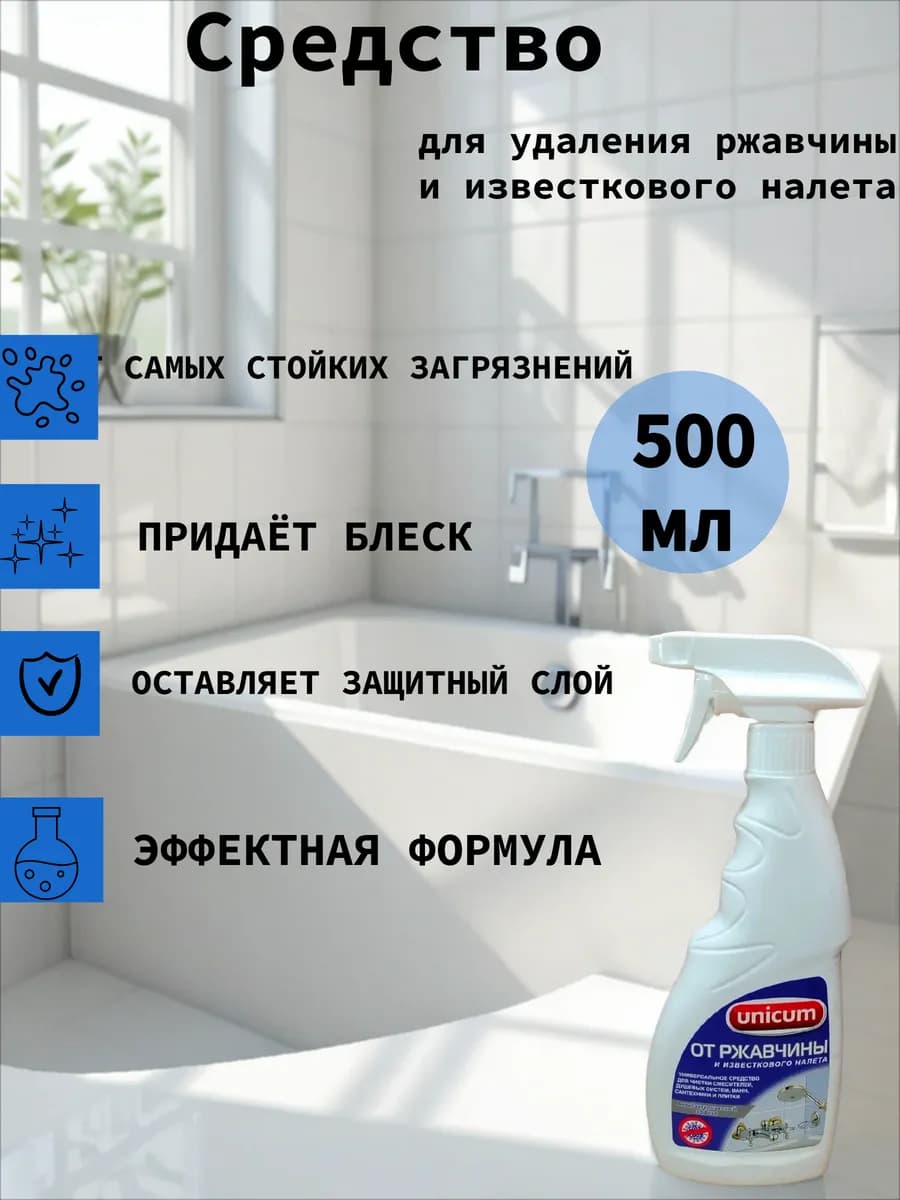 Средство для удаления ржавчины, известкового налета