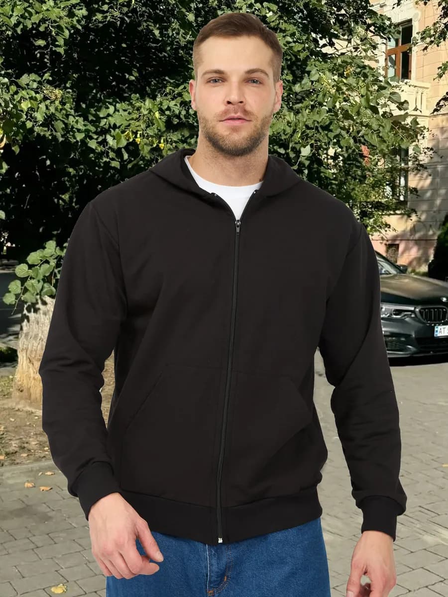 Тонкая толстовка на молнии с капюшоном