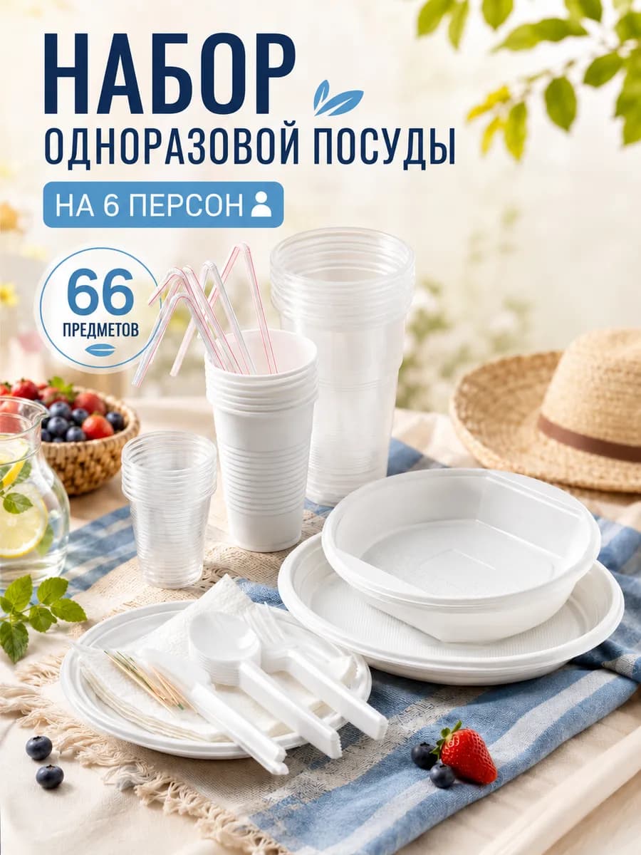 Набор одноразовой посуды на 6 персон