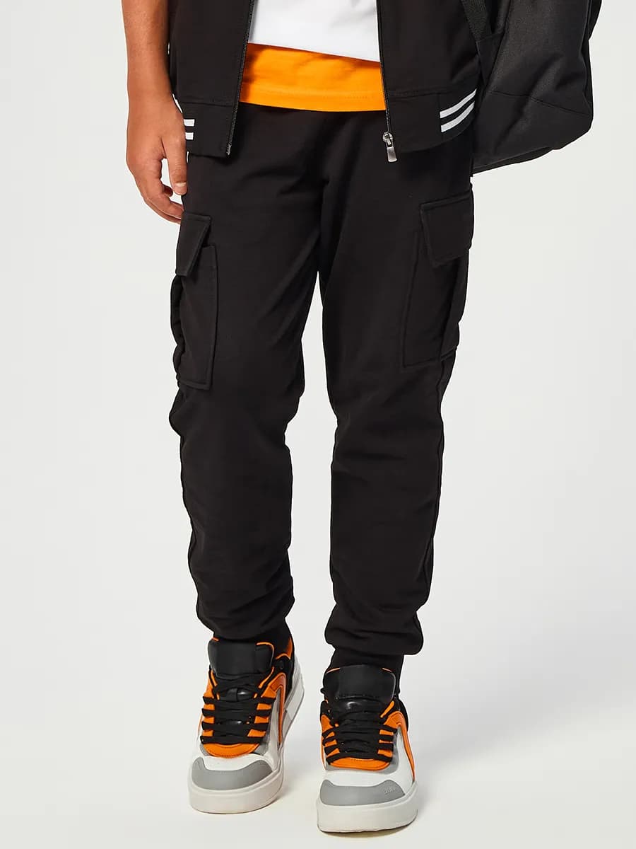 Брюки джоггеры спортивные школьные из футера детские - фото 1