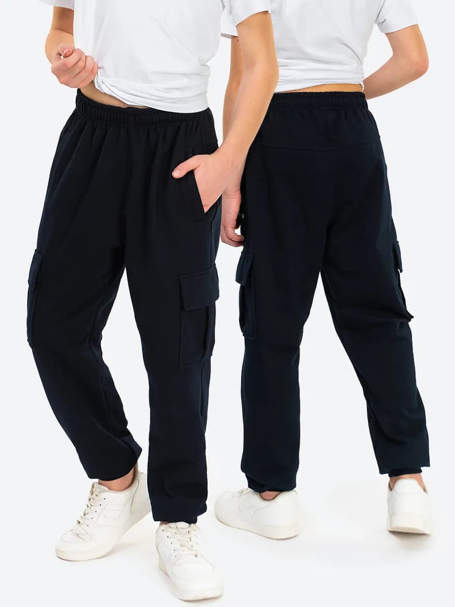 Брюки джоггеры оверсайз спортивные школьные с карманами