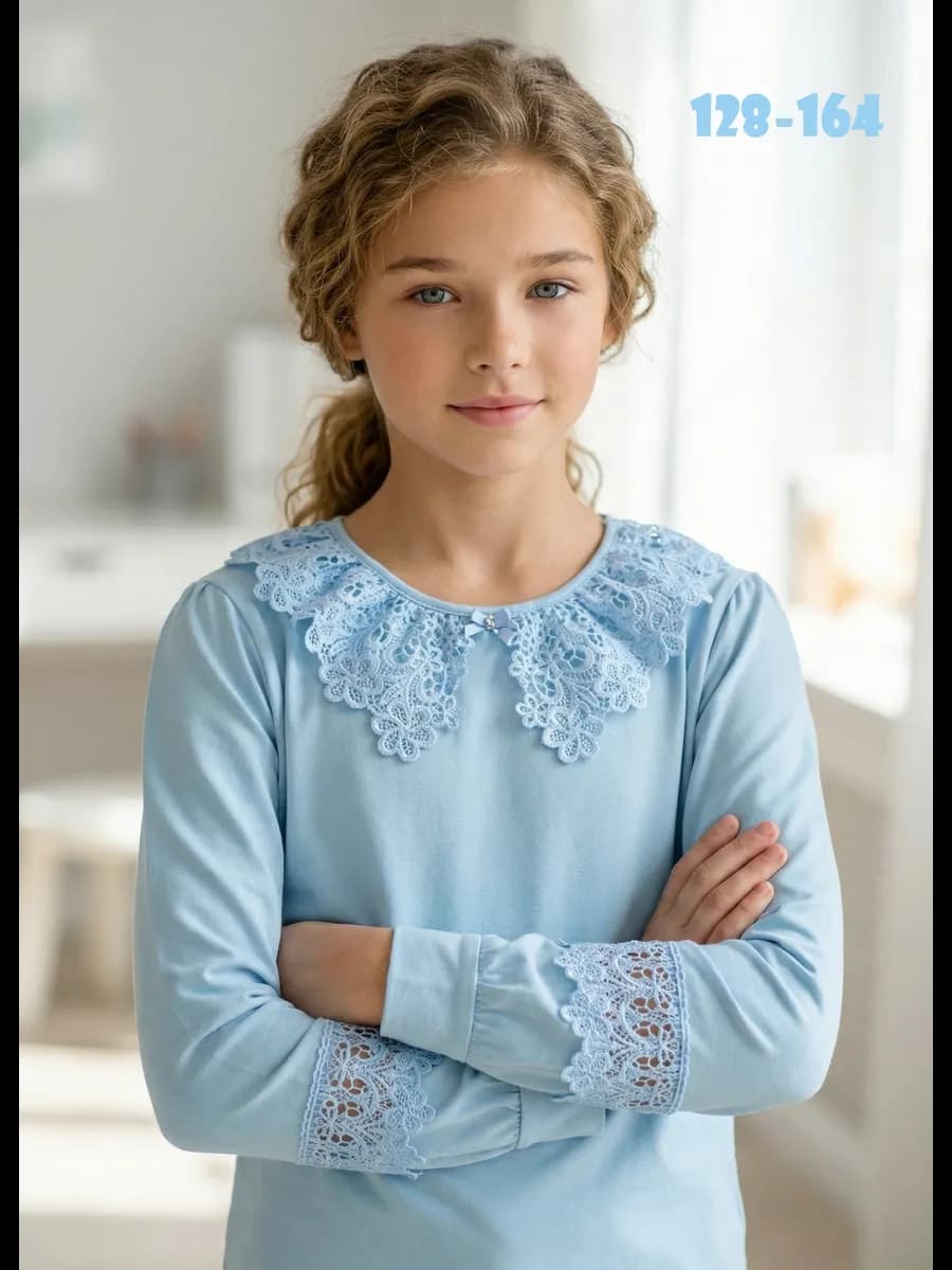 Блузка школьная с длинным рукавом