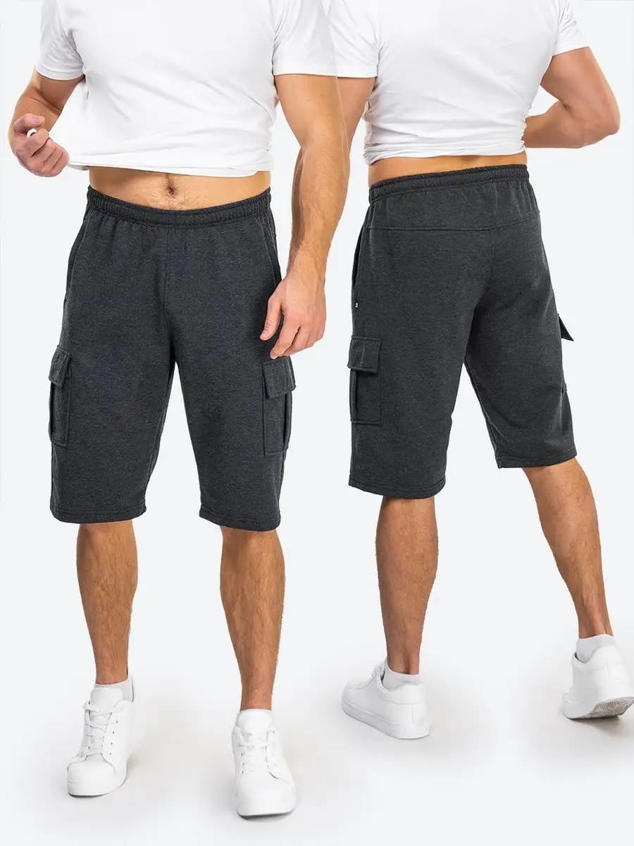 Шорты карго трикотажные из футера двухнитки - фото 1