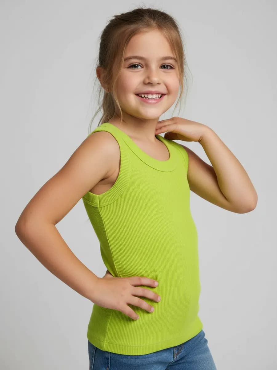 Майка для девочки в рубчик - фото 1