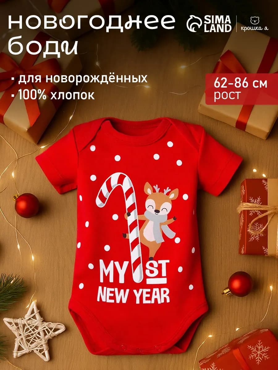 Новогоднее боди для новорожденных