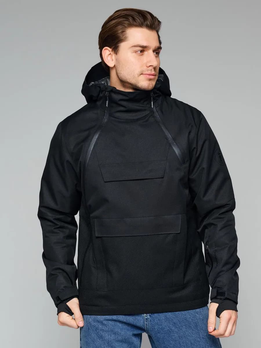 Куртка осенняя короткая с капюшоном и карманами - фото 1