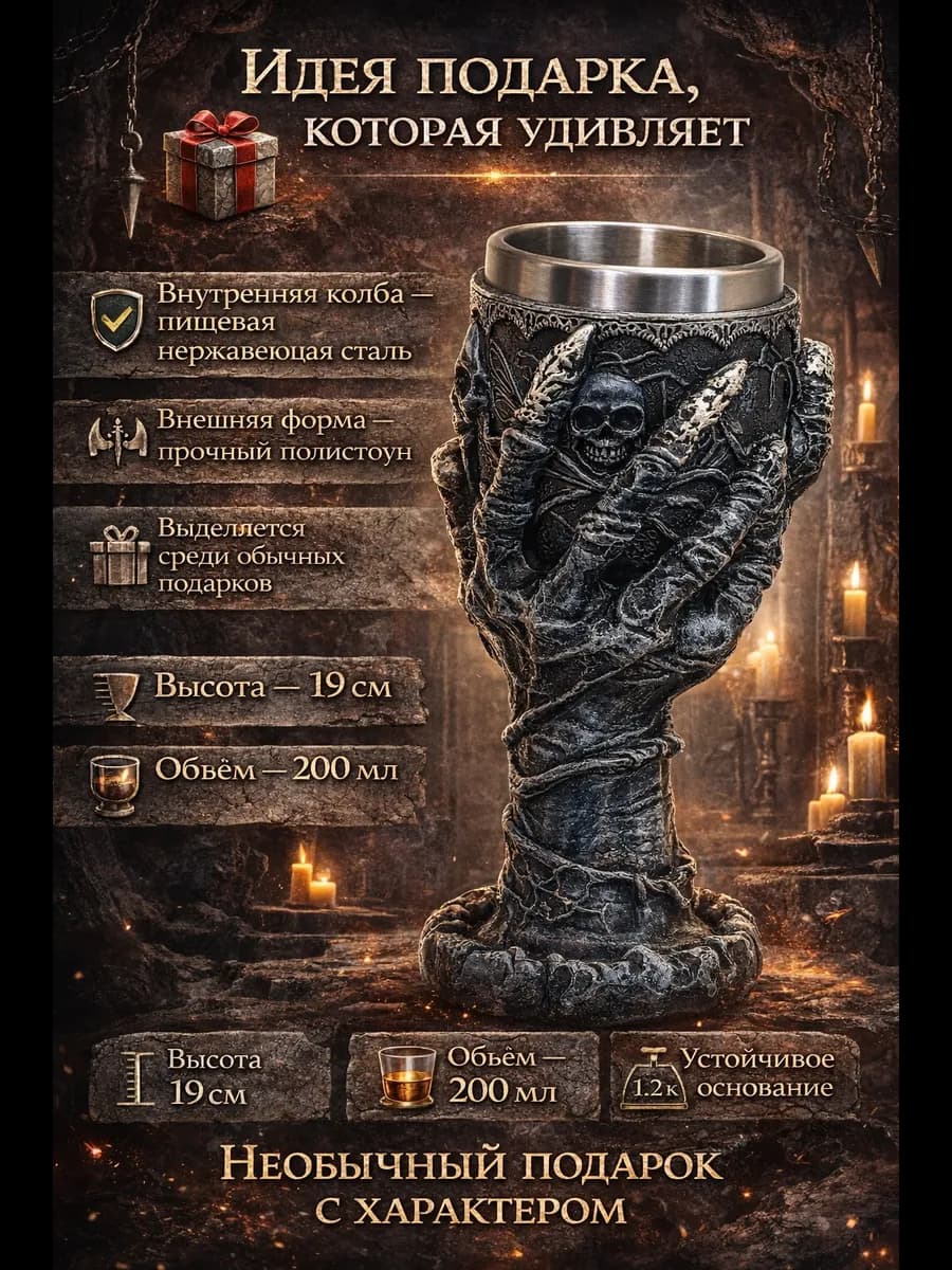 Бокал-Кубок для вина Магическая Рука