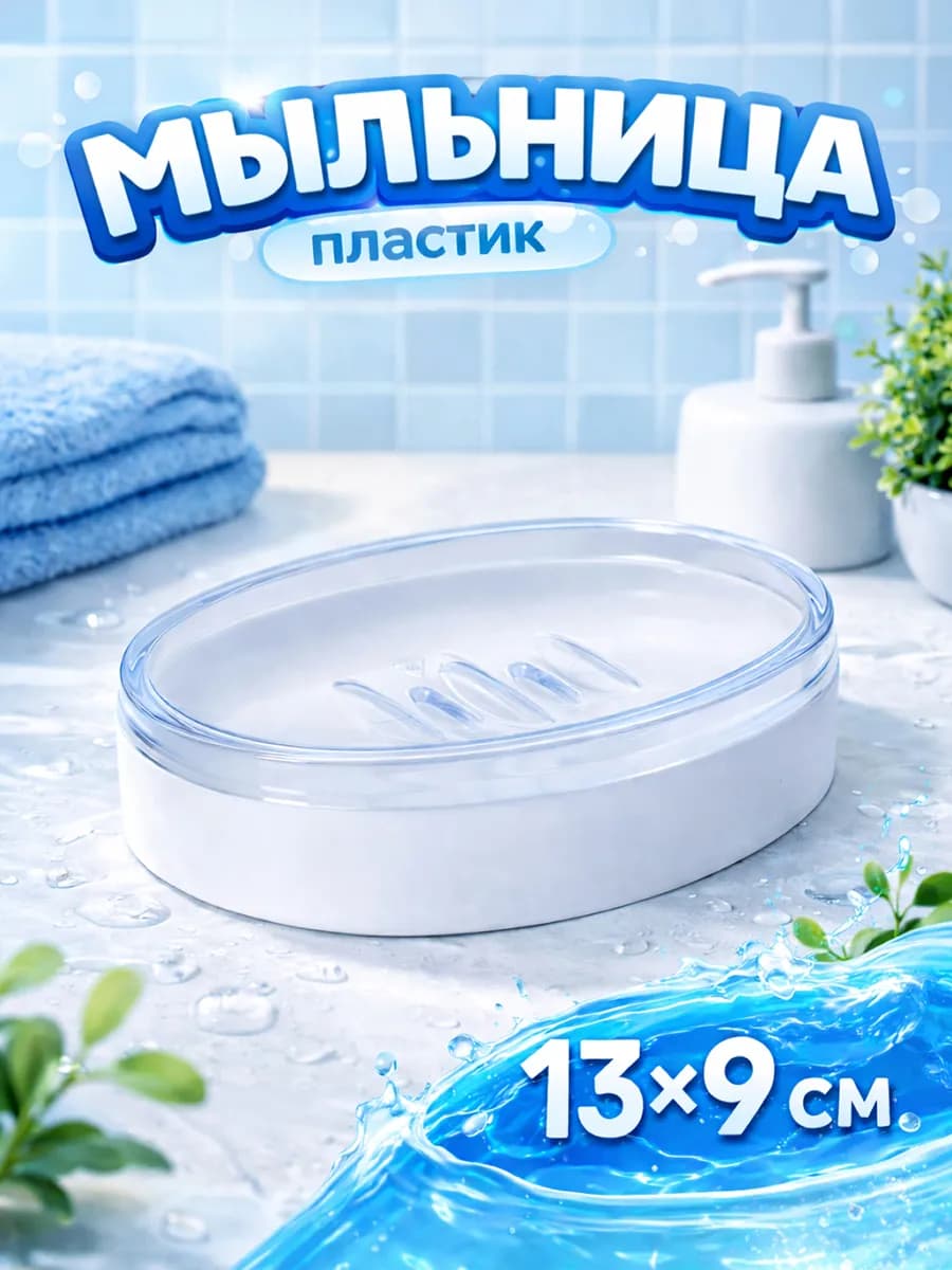 Мыльница для ванной и кухни со сливом