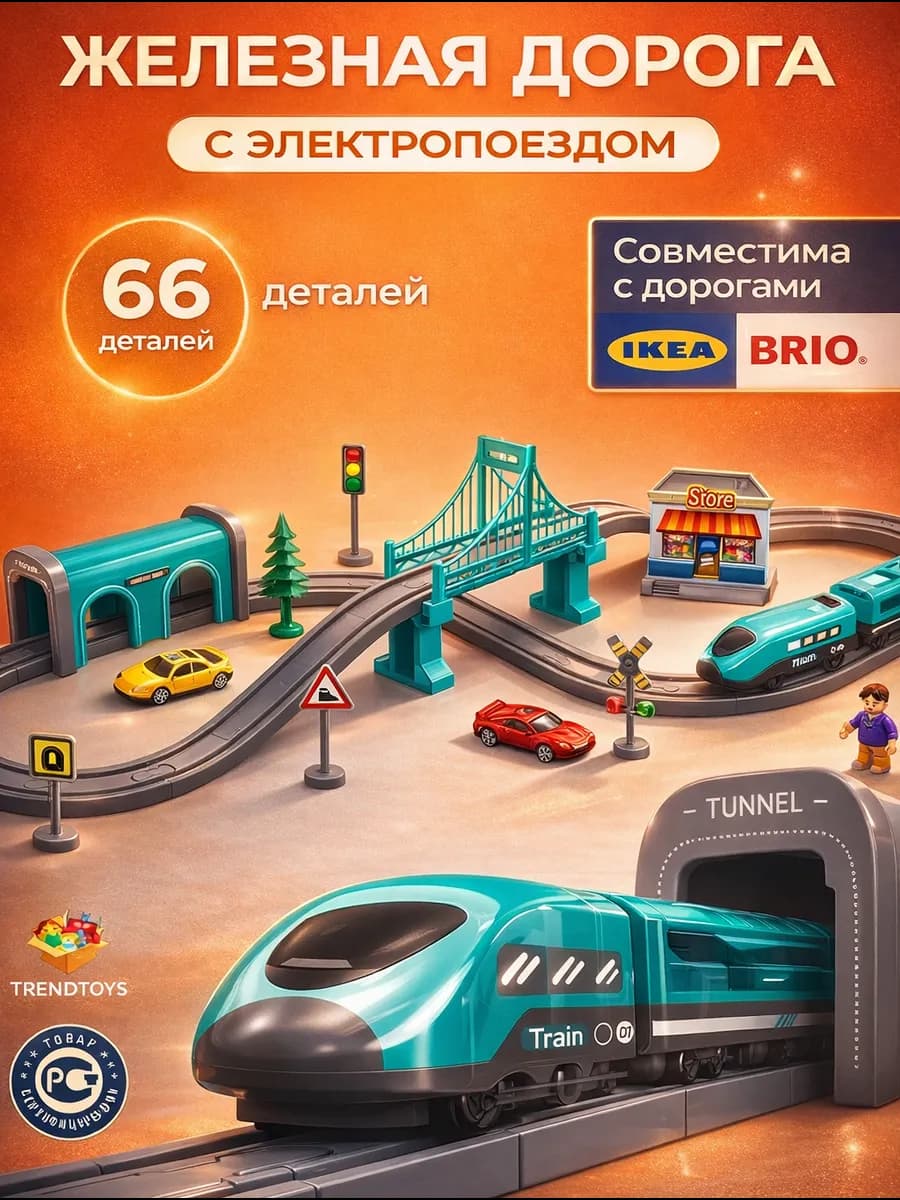 Игровая железная дорога с поездом