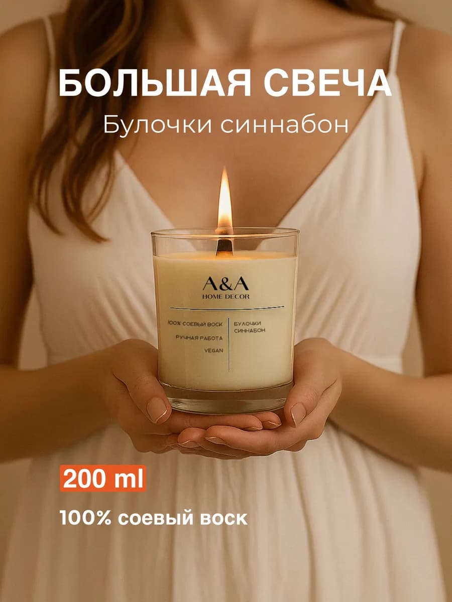 Свеча ароматическая для дома большая подарочная