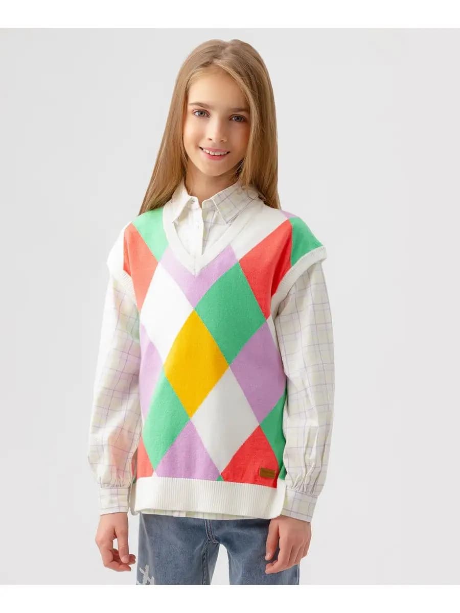Жилетка школьная для девочки вязаная