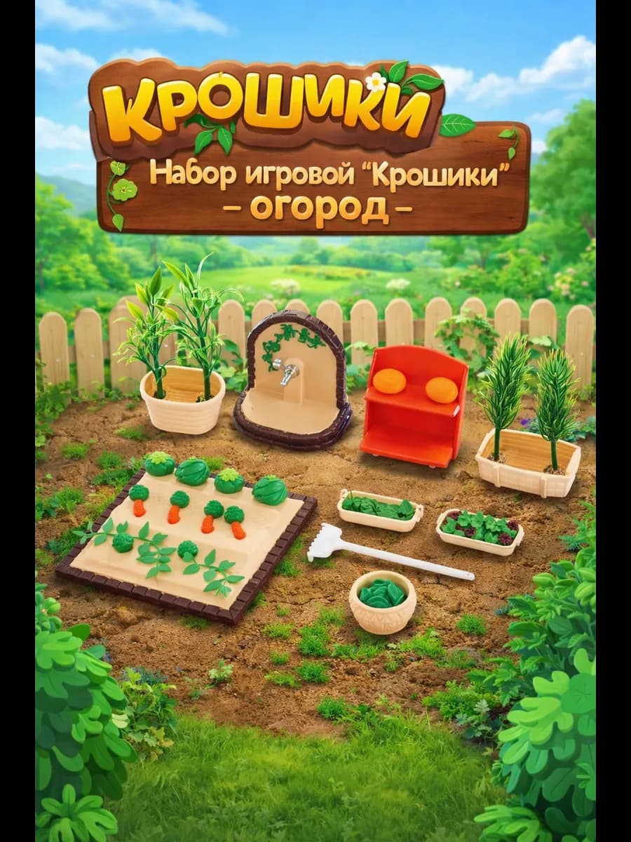 Набор игровой мебели и аксессуаров "Крошики" огород