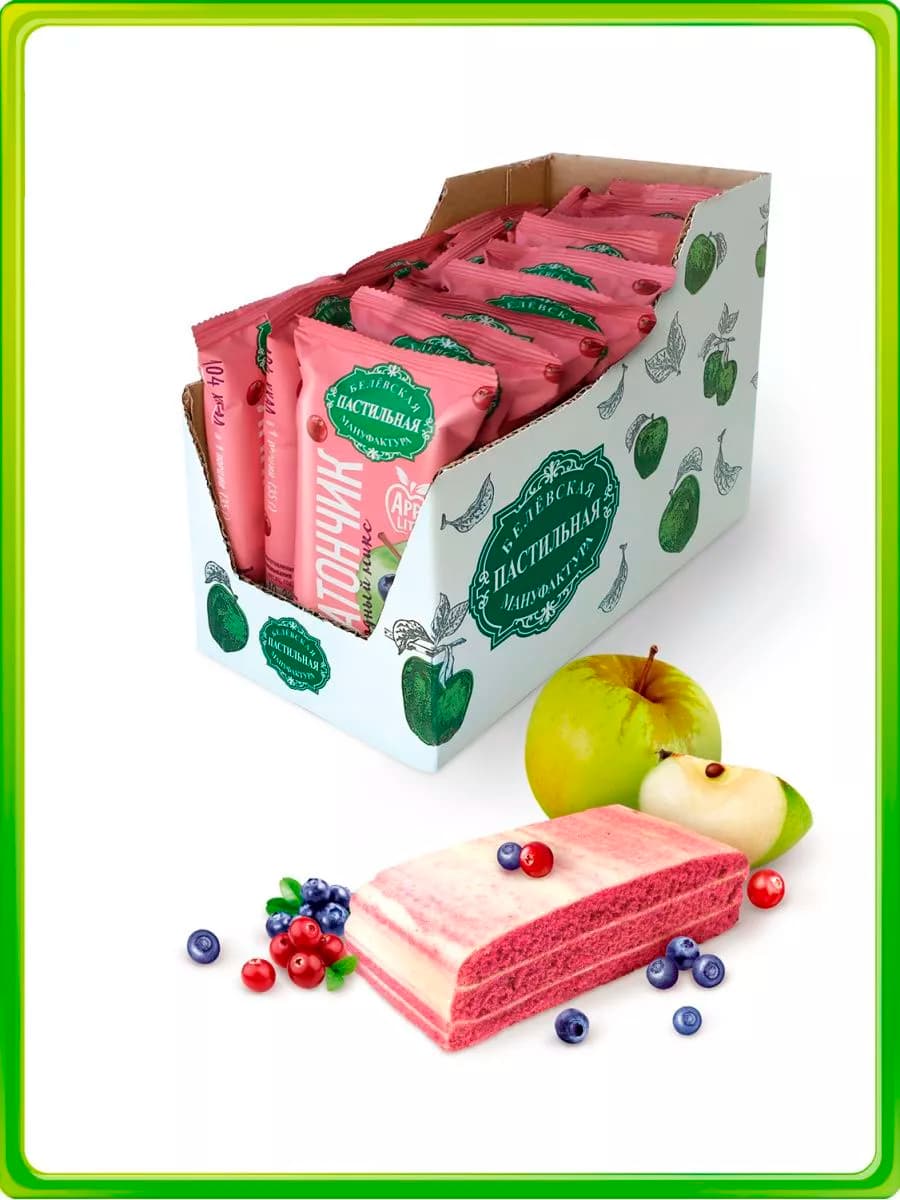 Батончик ягодный микс из Белевской пастилы без сахара 525 г