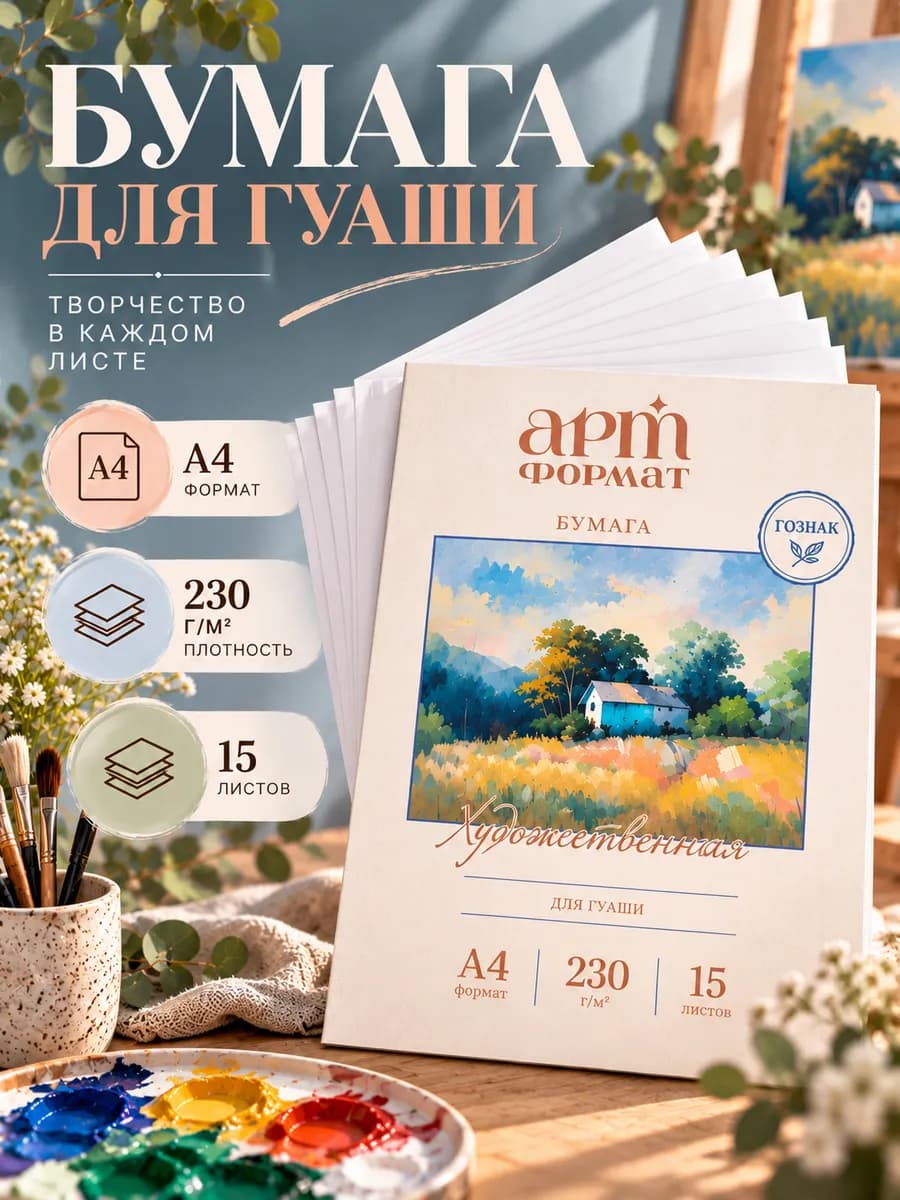 Бумага для рисования а4 15 листов